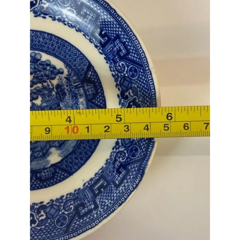 9 Willow Ware Blue Willow Saucers MIXED MAKERS Transferware Underglaze 6 Inch